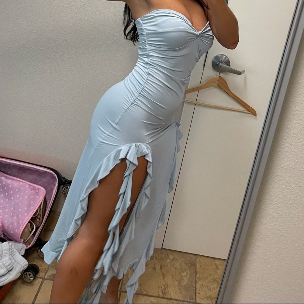 Hello Molly Light Blue Asymmetrical Dress